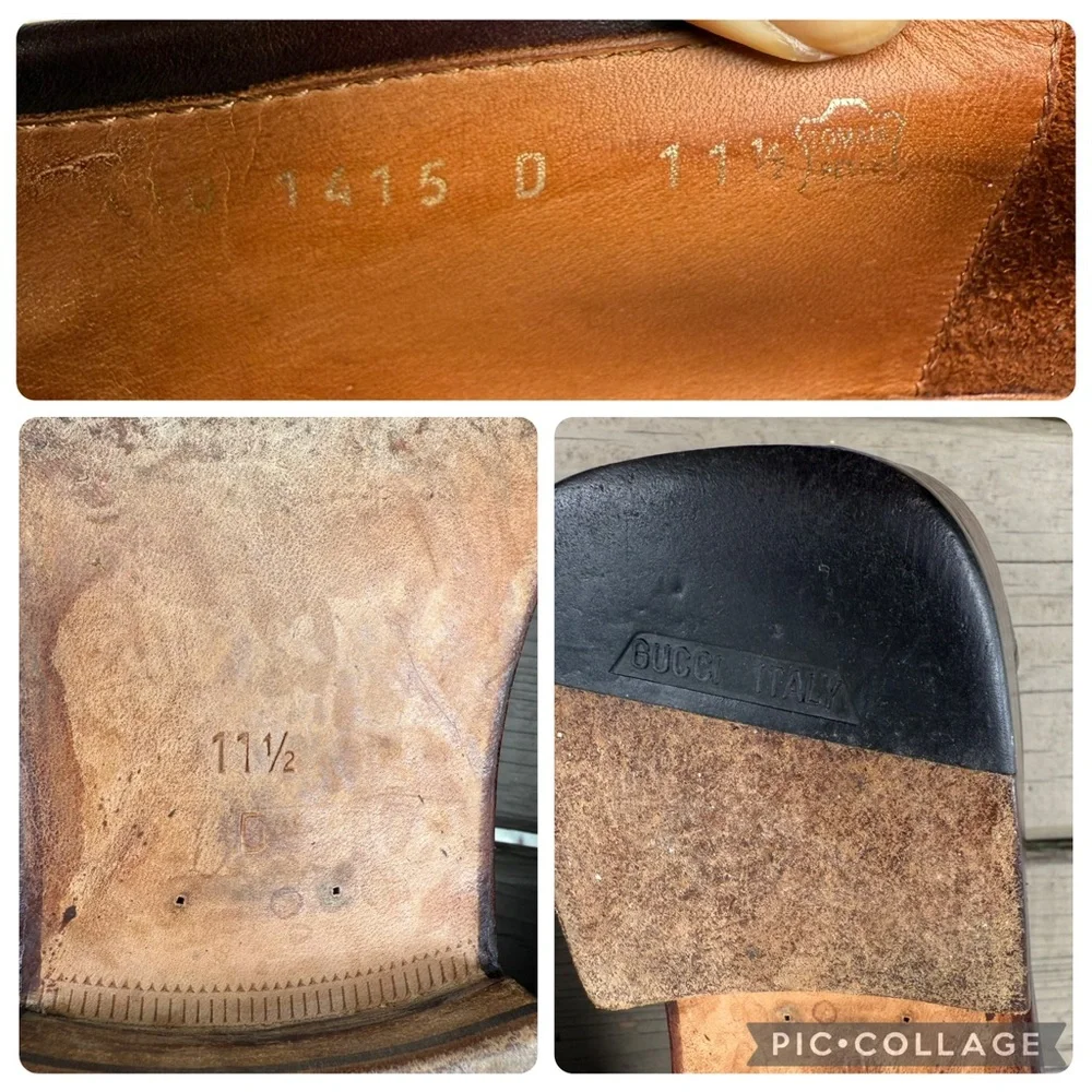 Gucci brown leather loafers shoes size 11.5